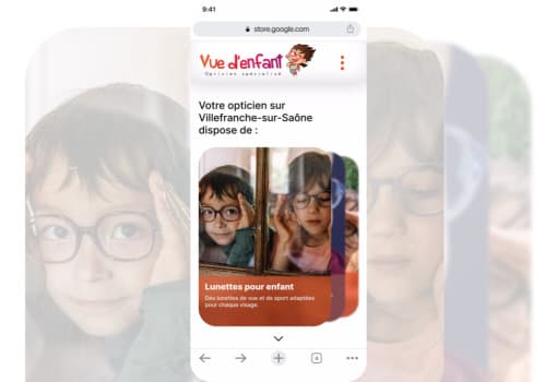 Vue d'enfant Presentation - Interactive mobile website prototype for Vue d'Enfant in Limas, built around a modern UX approach.